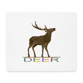 Cerf - Tapis de souris (format paysage) - blanc - Devant