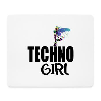 Techno-Mädchen - Mousepad (Querformat) - Weiß - Vorne