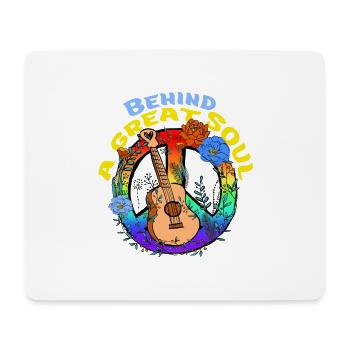LGBTQ Peace Soul Dire Liberté Hippie Guitare - Tapis de souris (format paysage) - blanc - Devant