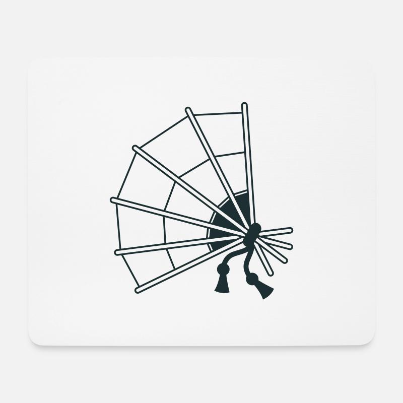 Ausgefallener japanischer Handventilator - Mousepad (Querformat) - Weiß