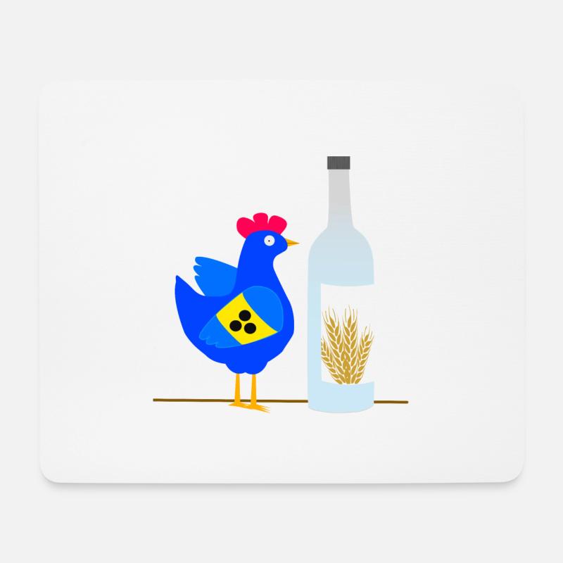 Auch ein blindes Huhn findet 1 Korn Blau - Mousepad (Querformat) - Weiß