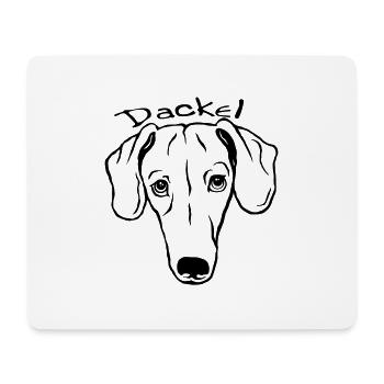 Dackel mit Schriftzug - Mousepad (Querformat) - Weiß - Vorne