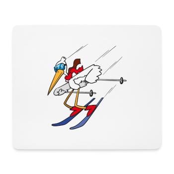 Ski Vogel - Mousepad (Querformat) - Weiß - Vorne