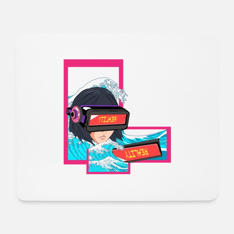 Gamers Welt bunt - Mousepad (Querformat) - Weiß