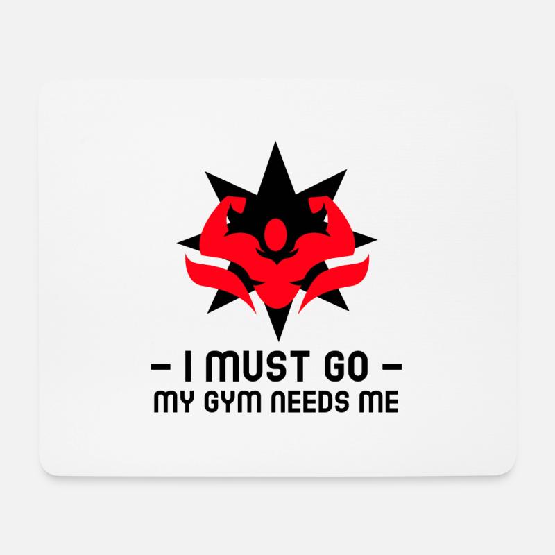 GYM red - Mousepad (Querformat) - Weiß