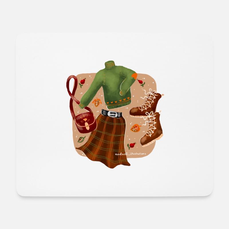Herbst outfit - Mousepad (Querformat) - Weiß