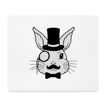Sir Hase Monokel Zylinder - Mousepad (Querformat) - Weiß - Vorne