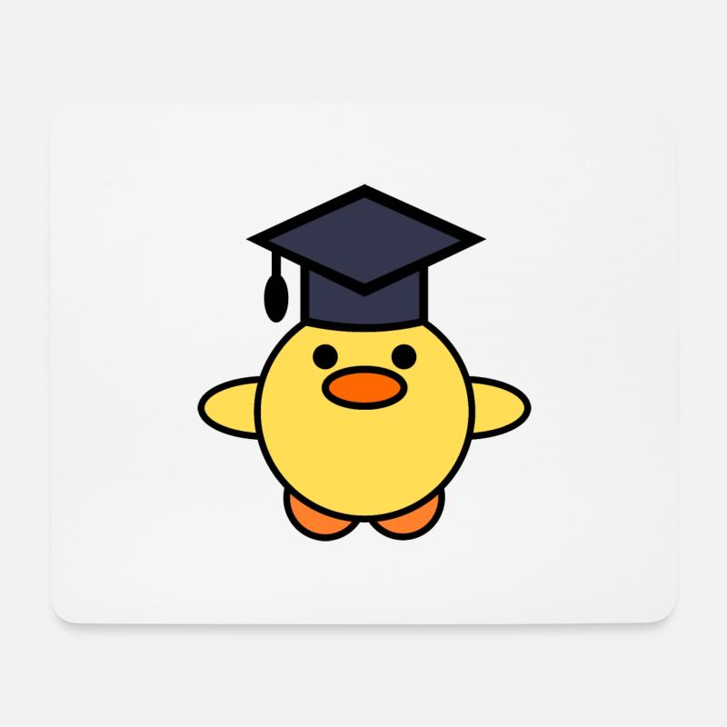 Duck with graduation hat - Mouse Pad (horizontal) - white