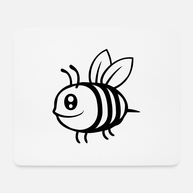 Kleine süße Comic Biene - Mousepad (Querformat) - Weiß