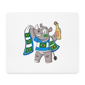 Rhino Fan Brésil - Tapis de souris (format paysage) - blanc - Devant