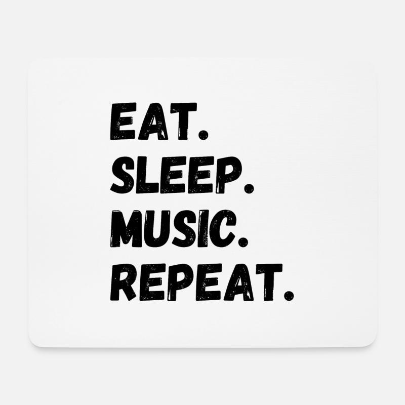 Eat Sleep Music Repeat - Mousepad (Querformat) - Weiß