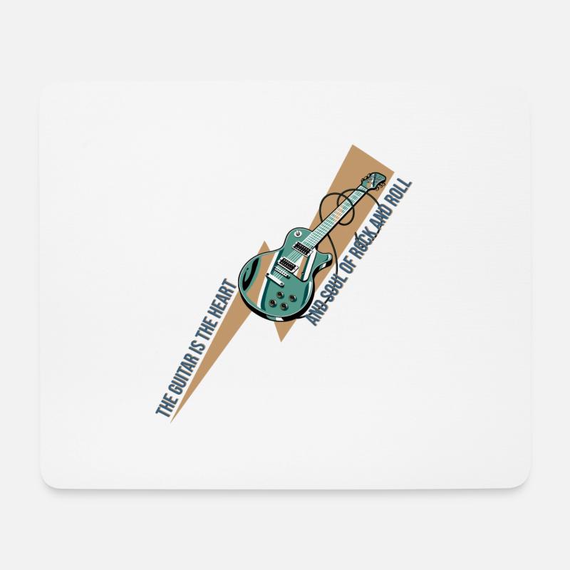 Gitarre Herz und Seele Rock & Roll Musik Geschenk - Mousepad (Querformat) - Weiß