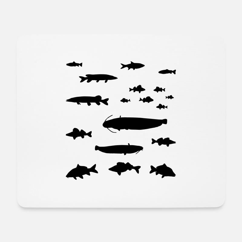 Viele Fische - Anglergeschenk, Angeln - Mousepad (Querformat) - Weiß