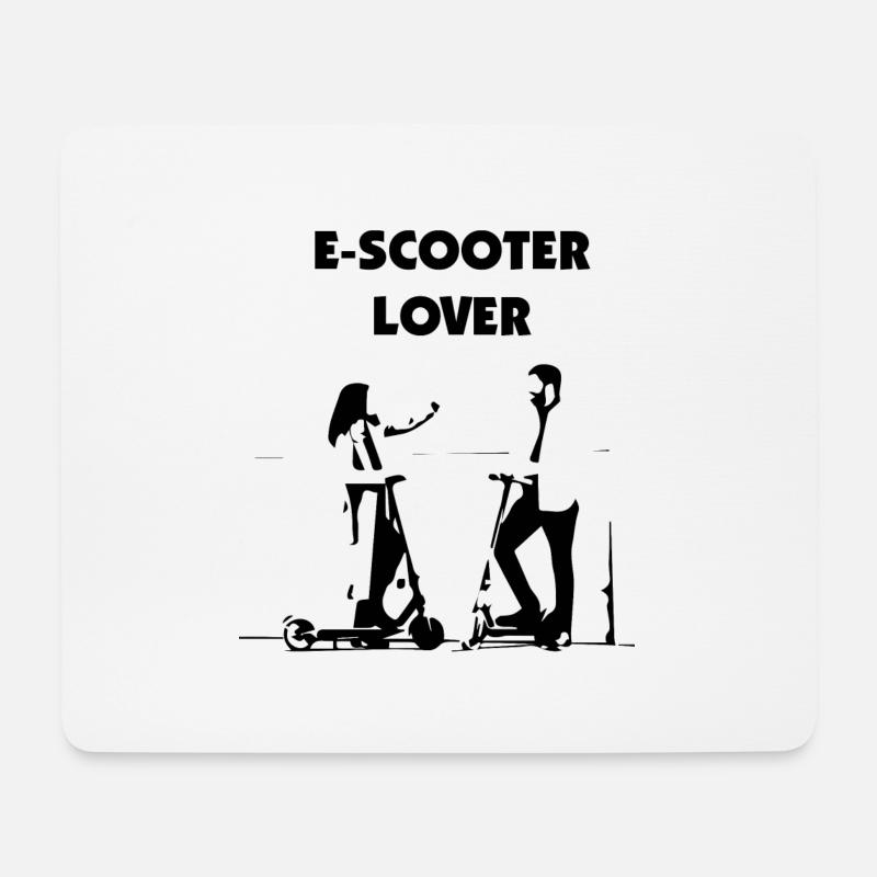 E-Scooter E-Roller Scooter - Mousepad (Querformat) - Weiß