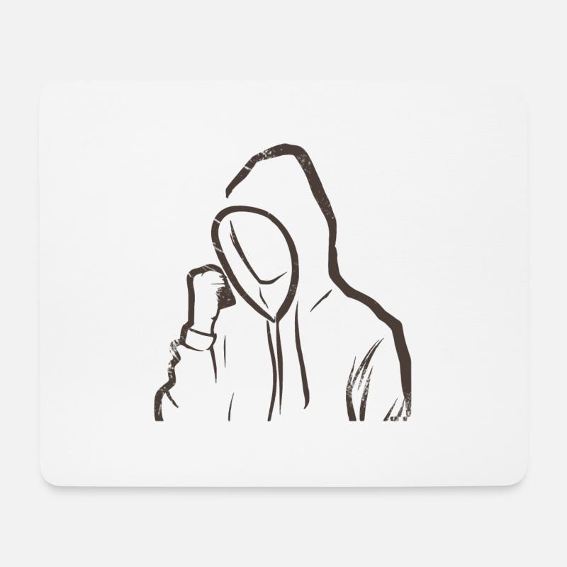 stylische dezente Zeichnung Silhouette - Mousepad (Querformat) - Weiß