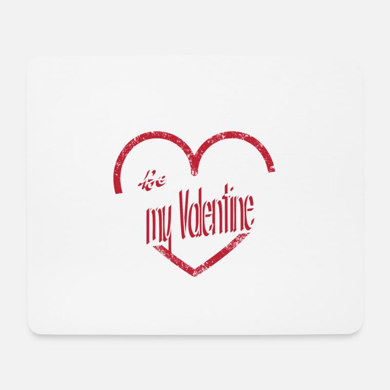 Sei mein Valentinstag - Mousepad (Querformat) - Weiß