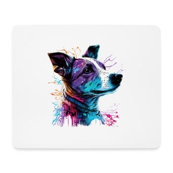 Hund Jack russell terrier Synthwave - Mousepad (Querformat) - Weiß - Vorne