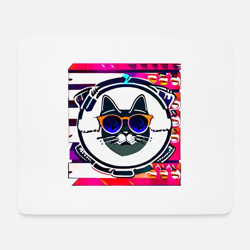 Funny Summer Cat logo - Mouse Pad (horizontal) - white
