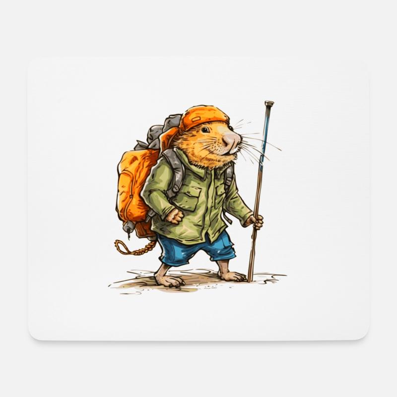 Die Maulwurfsratte wandert in der Freizeit - Mousepad (Querformat) - Weiß