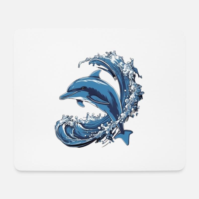 Dolphin Wave - Mouse Pad (horizontal) - white