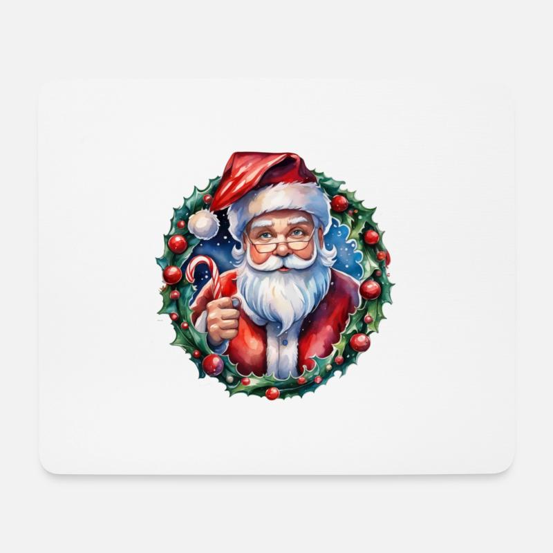 Weihnachtsmann - Traditionell und Aquarell - Mousepad (Querformat) - Weiß