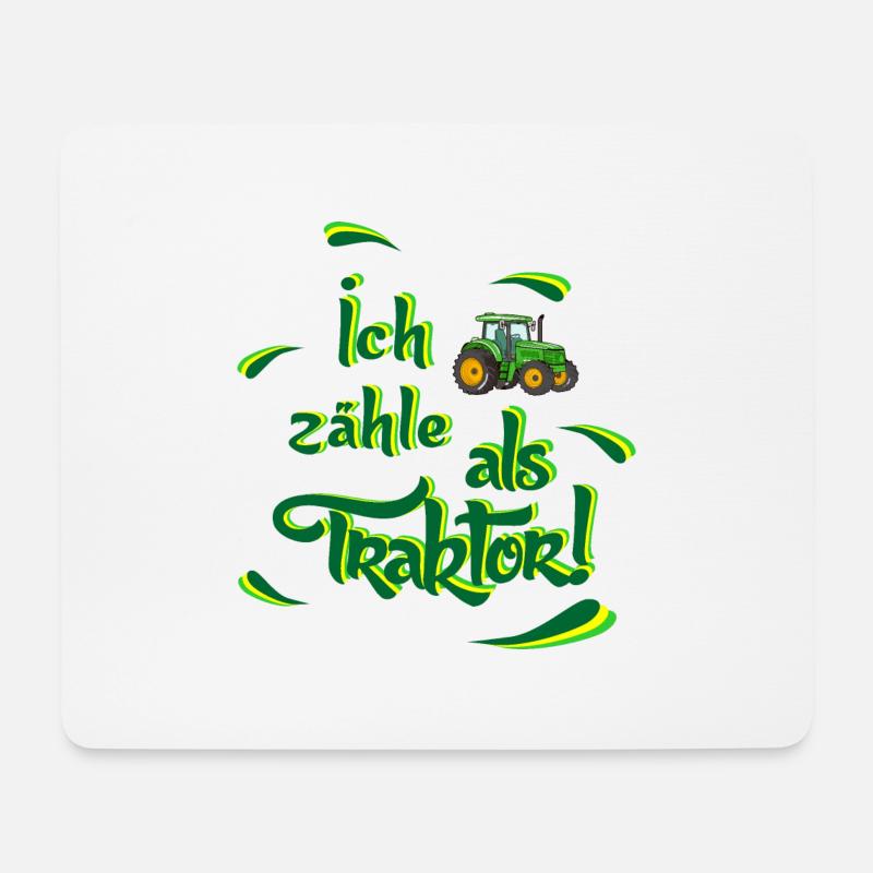 Bauer Bauern Landwirtschaft Traktor - Mousepad (Querformat) - Weiß