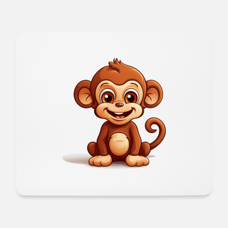 Niedliches Affen-Logo - Mousepad (Querformat) - Weiß