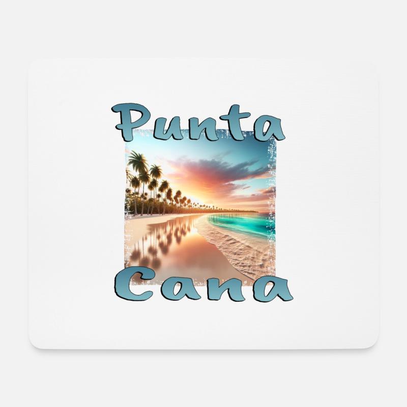 Punta Cana Traumstrand bei Sonnenuntergang - Mousepad (Querformat) - Weiß