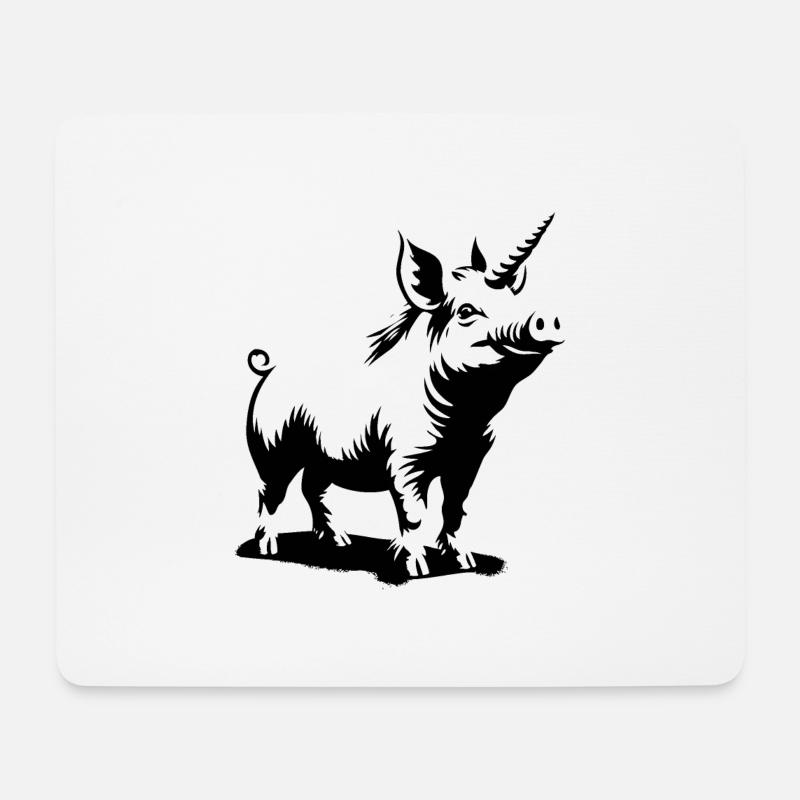 Schweinhorn - Mousepad (Querformat) - Weiß