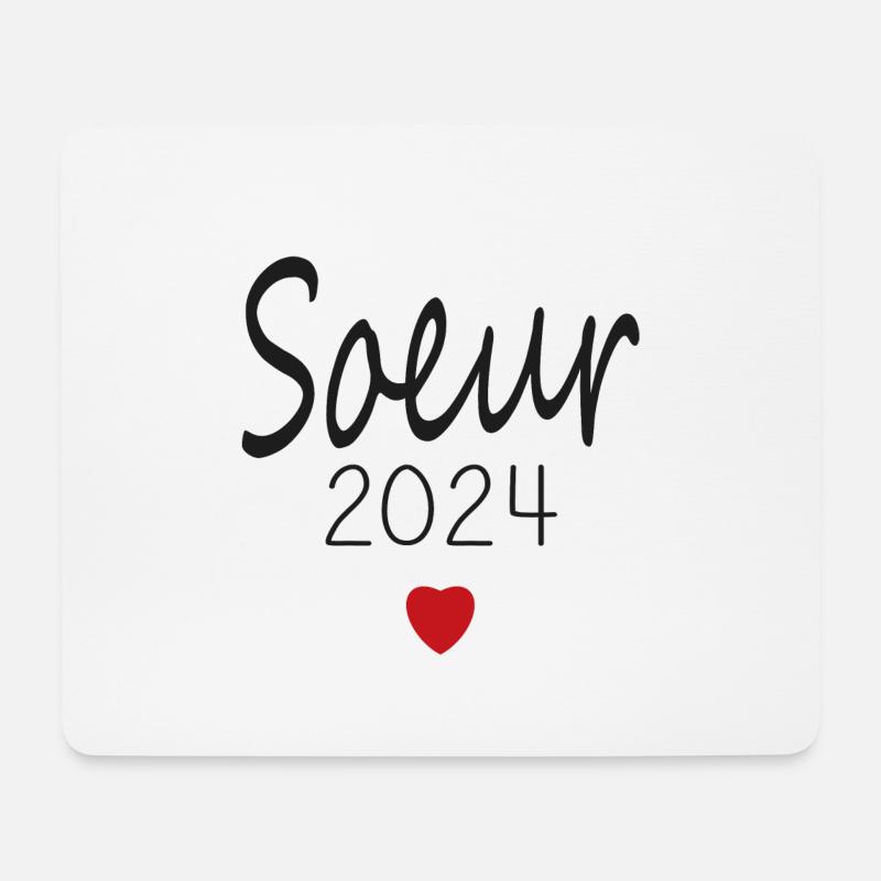 Schwester - zukünftige Schwester 2024 - Mousepad (Querformat) - Weiß