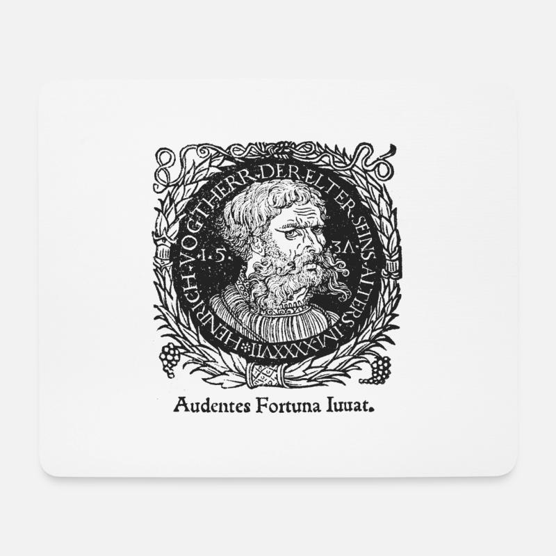 Glück hilft den Mutigen - Mousepad (Querformat) - Weiß