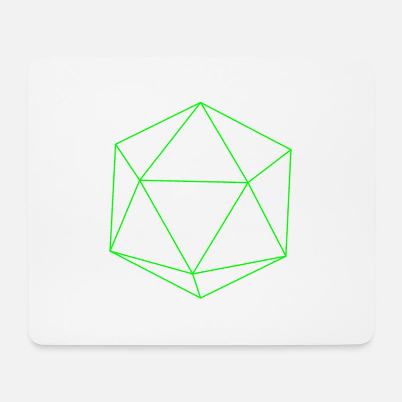 grüner Ikosaeder - Mousepad (Querformat) - Weiß