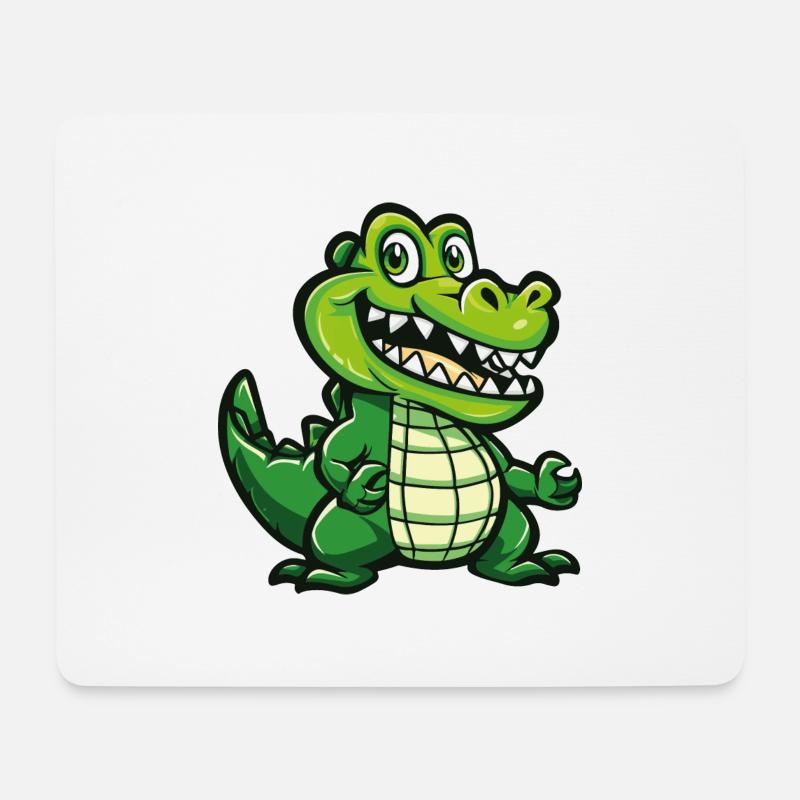 krokodil - Mousepad (Querformat) - Weiß