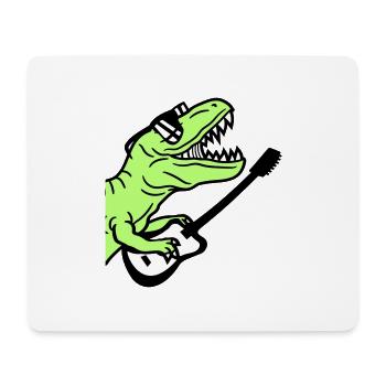 DJ Dino T-Rex Dinosaurier Gitarre Spielen Party - Mousepad (Querformat) - Weiß - Vorne