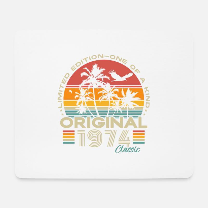 Original 1974 Retro Jahrgang Geburtstag Geschenk - Mousepad (Querformat) - Weiß