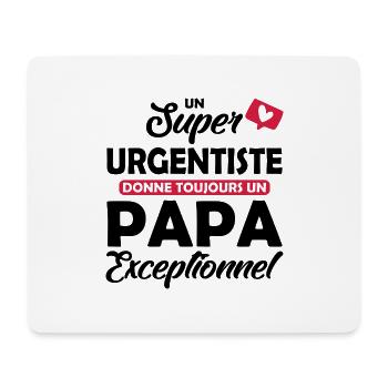 papa et urgentiste / papa exceptionnel - Tapis de souris (format paysage) - blanc - Devant