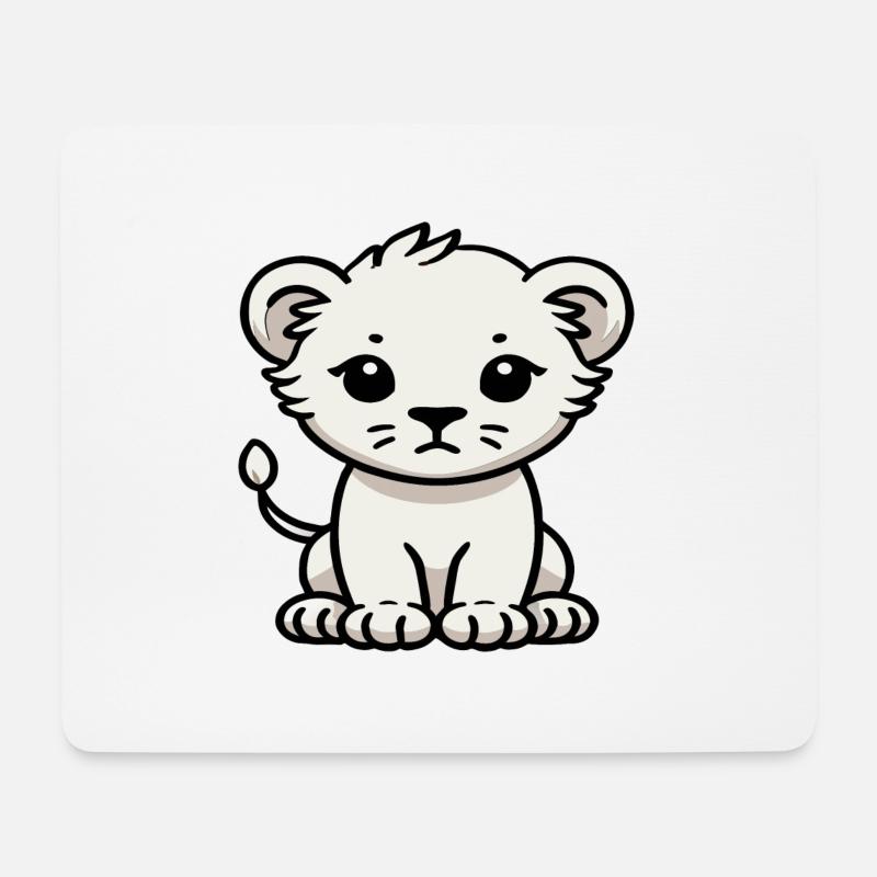 Löwenbaby - Mousepad (Querformat) - Weiß
