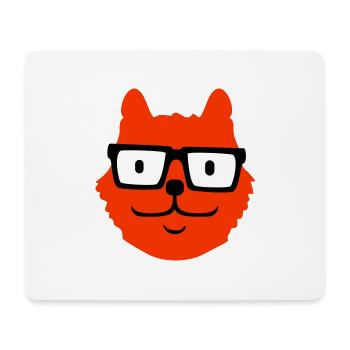 Smart Nerd Cat Horn-Rimmed Glasses Geek Kitten Glasses - Mouse Pad (horizontal) - white - Front