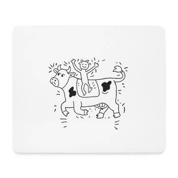 Kuh-Party mit Herefords - Mousepad (Querformat) - Weiß - Vorne