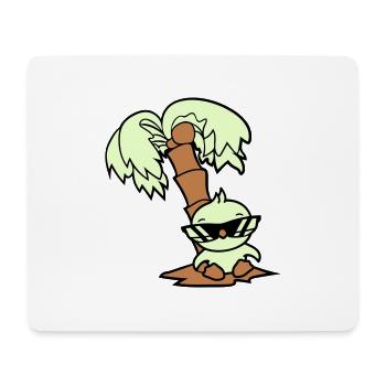 Duck Small Cute Bird Sunglasses Funny Palm Tree - Mouse Pad (horizontal) - white - Front