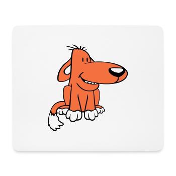 Hund Sitzt Süß Lustig Glückliches Comic Haustier - Mousepad (Querformat) - Weiß - Vorne