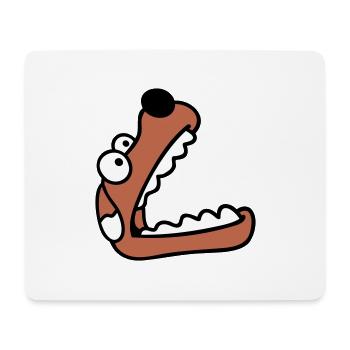 Dog Big Mouth Snout Hunger Looking Up - Mouse Pad (horizontal) - white - Front