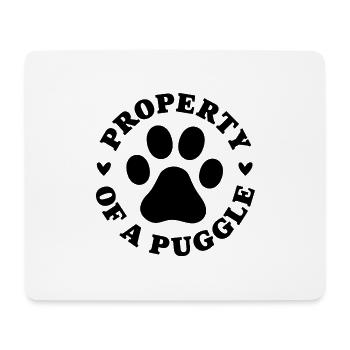 Propriété d’un Puggle - Tapis de souris (format paysage) - blanc - Devant