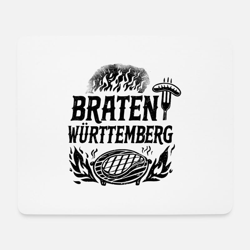 Braten Württemberg Grillen und Kochen - Mousepad (Querformat) - Weiß