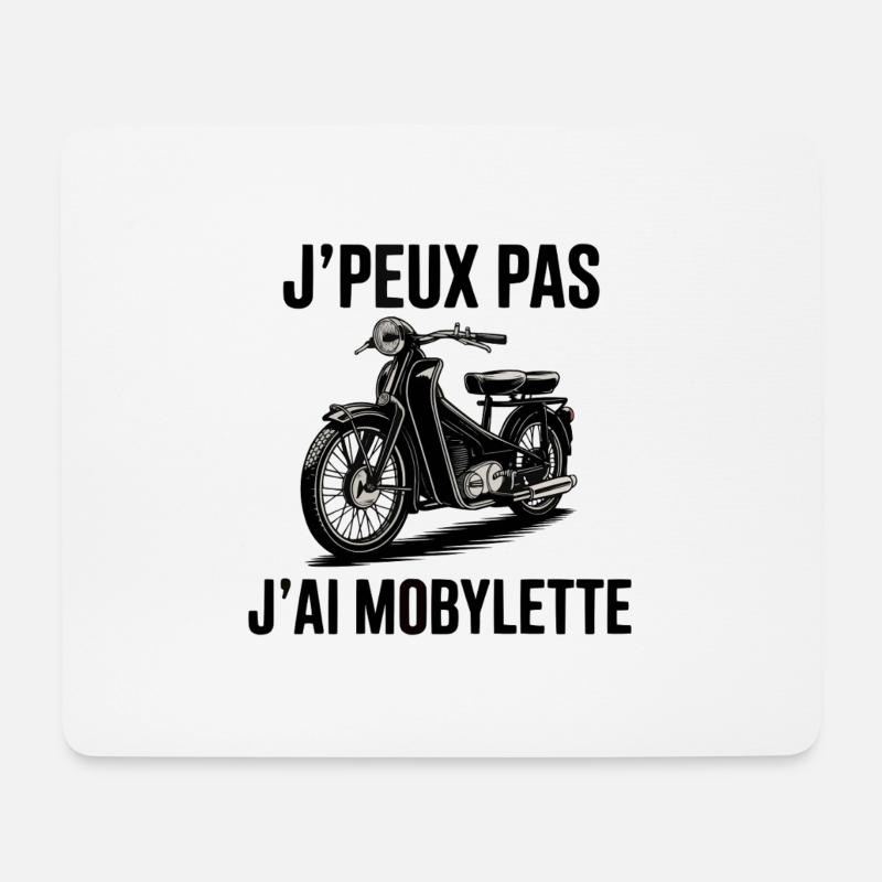 I Can't I Have Moped – Vintage Design - Mousepad (Querformat) - Weiß