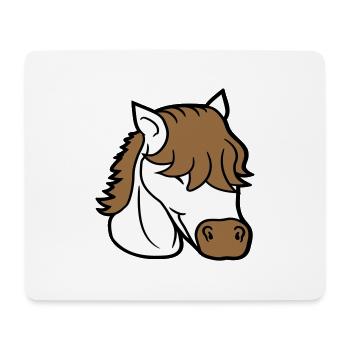 Pferd süß lange Bob Schnitt Haare Lächelt Niedlich - Mousepad (Querformat) - Weiß - Vorne