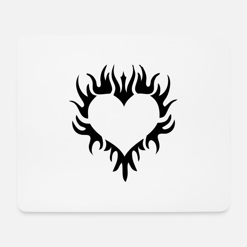 Tribal tattoo heart - Mousepad (Querformat) - Weiß