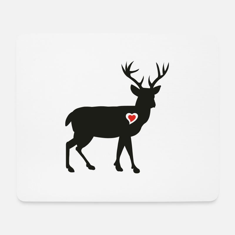 hirsch - Mousepad (Querformat) - Weiß