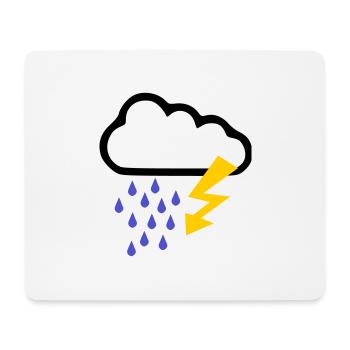 Weather - Thunder Storm - Rain - Mouse Pad (horizontal) - white - Front