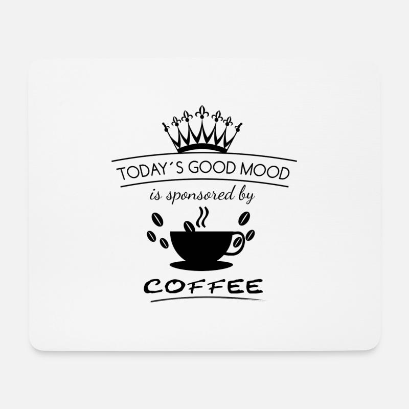 Gute Laune Kaffee | Good Mood - Mousepad (Querformat) - Weiß